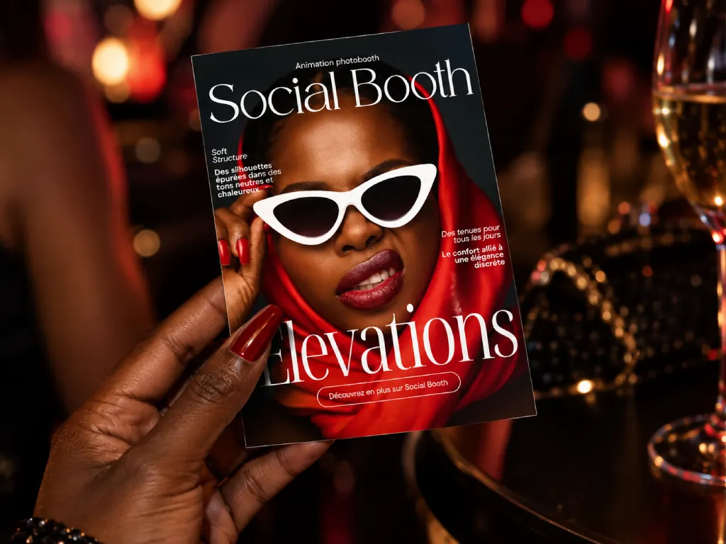 Invité posant pour sa couverture de magazine personnalisée